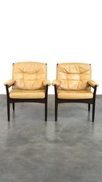 Leuke set Zweedse vintage design fauteuils van G Möbel, Huis en Inrichting, Fauteuils, Ophalen, Gebruikt, Vintage, Design, 50 tot 75 cm