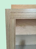 Handgemaakte vitrinekast bordeaux en hout, Huis en Inrichting, Ophalen, 50 tot 100 cm, Zo goed als nieuw, 150 tot 200 cm