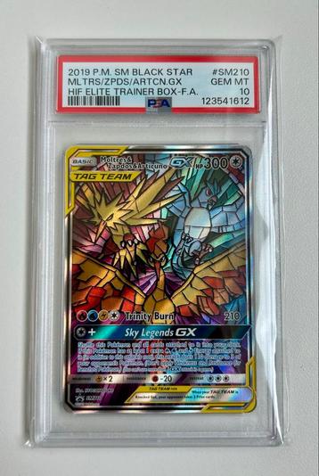 Moltres & Zapdos & Articuno GX SM210 – PSA 10 – Hidden Fates beschikbaar voor biedingen