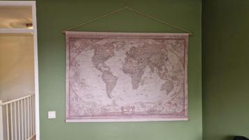 Wereldkaart canvas #The World #Wandkleed #Vintage beschikbaar voor biedingen