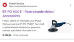 Einhell BT-PO 1100E Polijst-/Schuurmachine, Ophalen of Verzenden, Gebruikt, Minder dan 600 watt, Overige typen