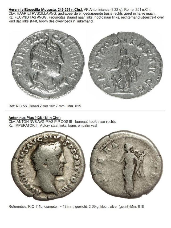 Zilver muntje Antonius Pius, Postzegels en Munten, Munten | Europa | Niet-Euromunten, Losse munt, Overige landen, Zilver, Ophalen of Verzenden