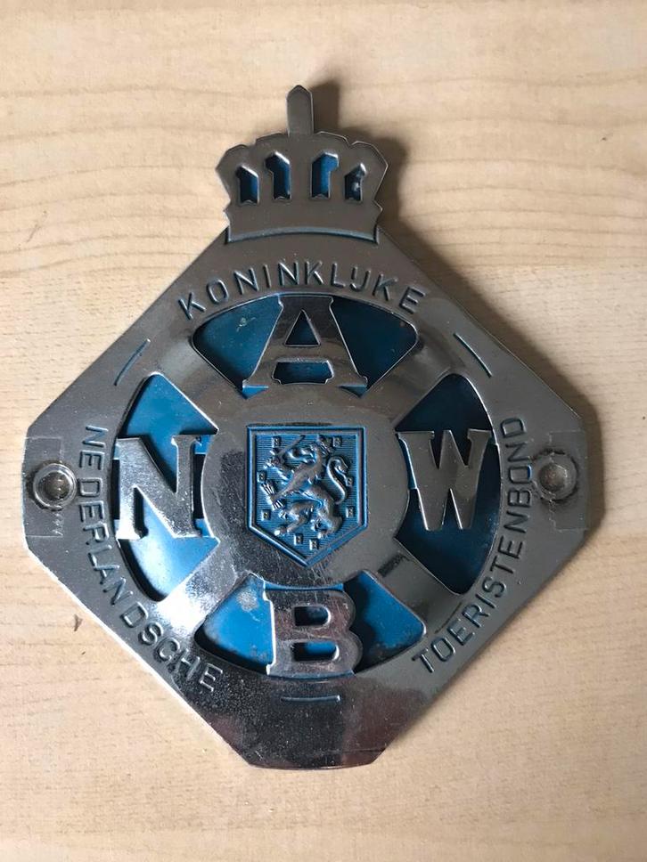 Vintage Antieke grille Badge embleem ANWB 100 x 120 mm II, Auto diversen, Auto-accessoires, Gebruikt, Verzenden