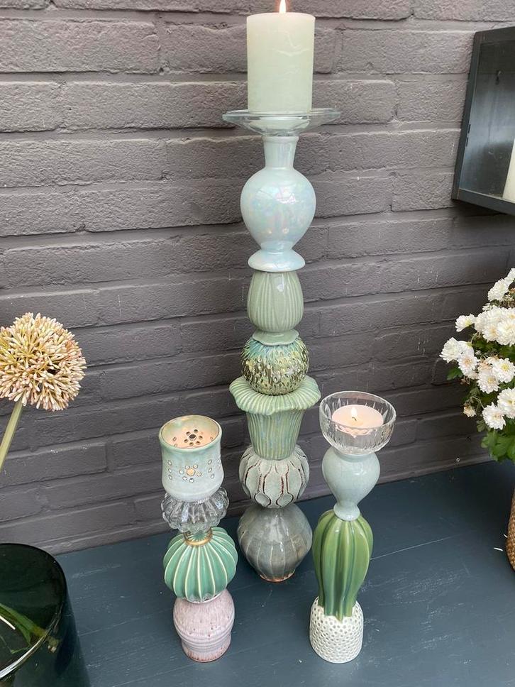 Brocante Kandelaars Set - Landelijke Stijl, Huis en Inrichting, Woonaccessoires | Kandelaars en Kaarsen, Ophalen