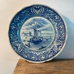 Boch Delfts Blauw Wandbord 25cm Zeilboten, Ophalen of Verzenden