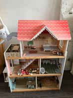 Leuk poppenhuis met inboedel, Kinderen en Baby's, Speelgoed | Poppenhuizen, Ophalen, Gebruikt, Poppenhuis