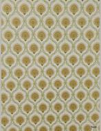 13951 retro behang ornament goudgroen seventies klassiek swi, Huis en Inrichting, Stoffering | Behang, Verzenden, Wit