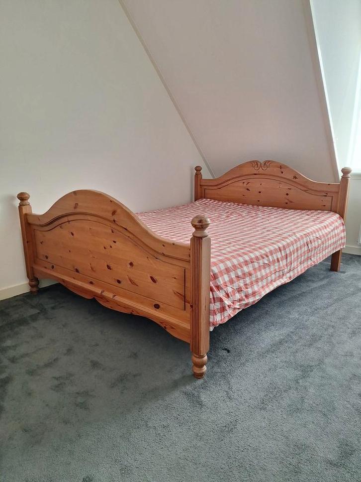 Nostalgisch / landelijk / grenen 2-persoonsbed, Antiek en Kunst, Antiek | Meubels | Bedden, Ophalen