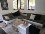 Bankstel modern losse elementen grijs wit, Ophalen, Gebruikt, Stof