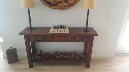 Mooie antieke massief eiken sidetable, Huis en Inrichting, Tafels | Sidetables, Zo goed als nieuw, 25 tot 50 cm, 100 tot 150 cm