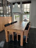 Teak houten eettafel met 6  stoelen (2,40x1,00) teab, Huis en Inrichting, Tafels | Eettafels, Ophalen, Gebruikt, Koloniaal, Teakhout