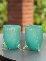 Prachtige jade, turquoise DutZ windlichten - vaasjes - nieuw, Huis en Inrichting, Nieuw, Ophalen of Verzenden, Glas, Minder dan 50 cm