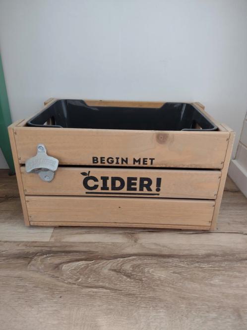 Nieuwe Apple Bandit cider koelbox, houten box met opener., Verzamelen, Biermerken, Nieuw, Flesopener, Overige merken, Ophalen of Verzenden
