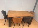Eettafel set met stoelen - mango hout - zgan, Huis en Inrichting, Tafels | Eettafels, Ophalen, 50 tot 100 cm, Zo goed als nieuw