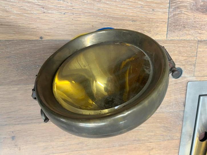 Antieke Koperen Koplamp, Antiek en Kunst, Antiek | Lampen, Ophalen of Verzenden