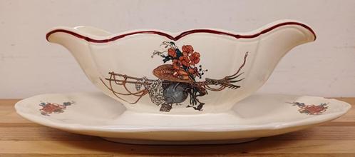 Obernai Faienceries Sarreguemines France juskom, Antiek en Kunst, Antiek | Servies los, Ophalen of Verzenden