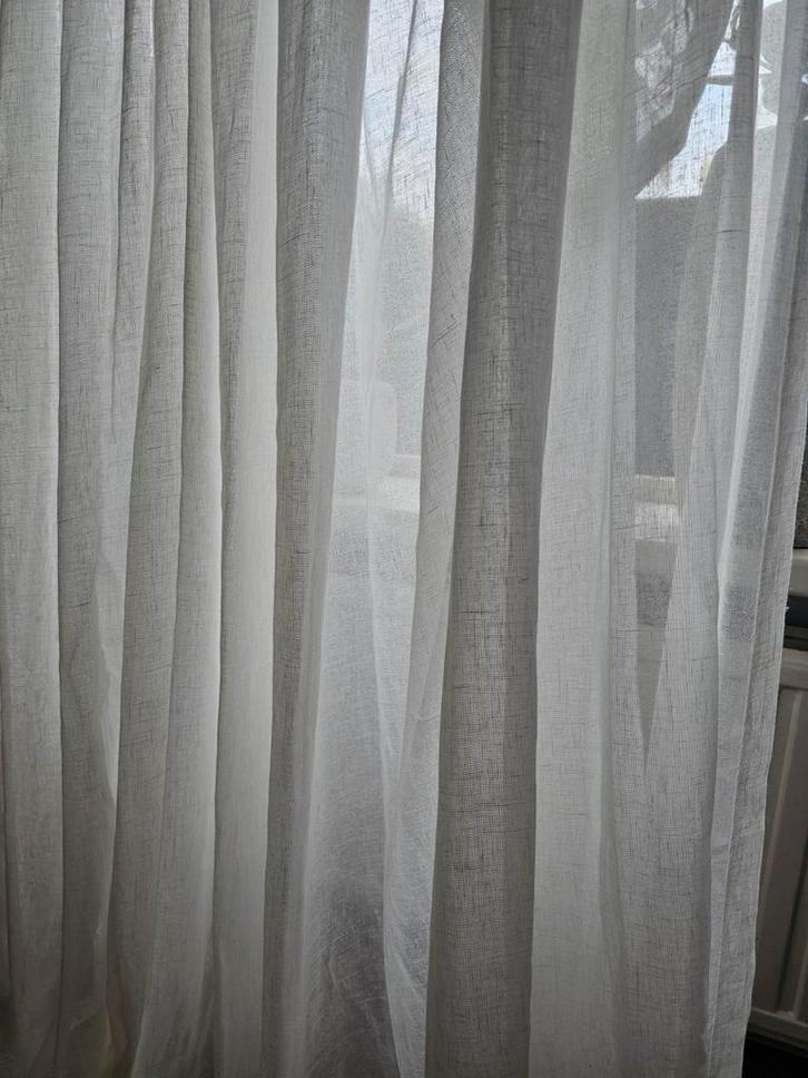 Linnen inbetween gordijnen 230 hoog M128, Huis en Inrichting, Stoffering | Gordijnen en Lamellen, Nieuw, 200 cm of meer, 100 tot 150 cm