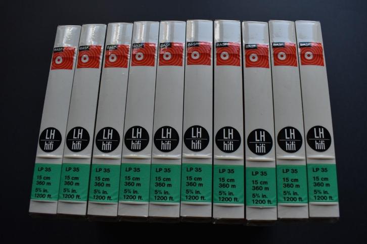 10x BASF LP 35 Long Play Reel Tape 15cm / 360m - 5". /1200.f, Audio, Tv en Foto, Bandrecorders, Onderdeel, Ophalen of Verzenden