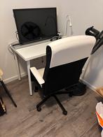 IKEA Bureau, Tafel & Millberget Bureaustoel, Zo Goed Als Ni, Ophalen, Wit, Zo goed als nieuw, Bureaustoel