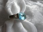 Mooie Zilveren Ring met Facet Geslepen Aquamarijn, Sieraden, Tassen en Uiterlijk, Antieke sieraden, Verzenden, Zilver, Ring, Met edelsteen