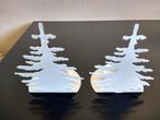 2 Nieuwe,sierlijke witte waxinelichthouders model kerstboom, Ophalen of Verzenden, Nieuw