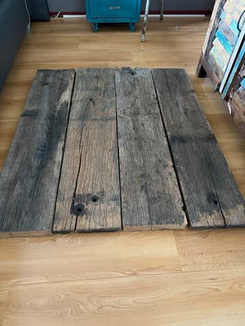 4x eikenhouten wagondelen 5cm dik en 1.00 meter beschikbaar voor biedingen