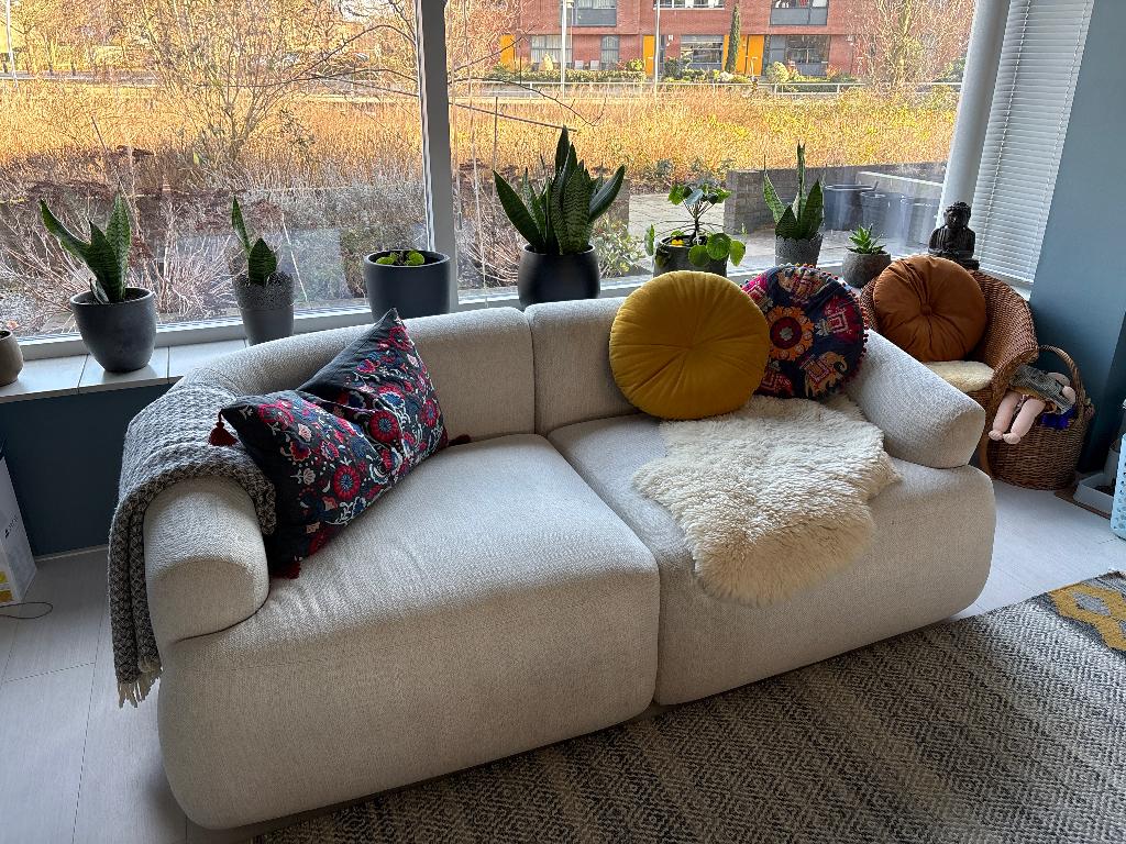 Westwing bank licht beige, Huis en Inrichting, Banken | Bankstellen, Ophalen, Modulair, Scandinavisch, minimalistisch, 150 tot 200 cm