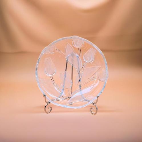 Vintage Walther Glasschaal, Tulp Motief, Duitsland jaren 70, Antiek en Kunst, Antiek | Glas en Kristal, Ophalen of Verzenden