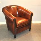 Schapenleren clubfauteil in topstaat!, Huis en Inrichting, Fauteuils, Ophalen, Zo goed als nieuw, 75 tot 100 cm, Leer