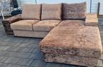 Bruine velvet hoekbank!, Huis en Inrichting, Ophalen of Verzenden, Zo goed als nieuw