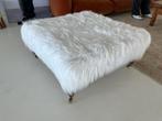 Witte harige poef, Ophalen, Metaal, Vierkant, 75 tot 100 cm