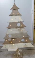 Houten kerstboom met verlichting, Ophalen, Zo goed als nieuw
