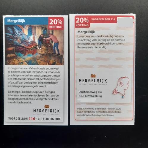 MergelRijk 20% korting voor maximaal 4 personen., Tickets en Kaartjes, Kortingen en Cadeaubonnen, Drie personen of meer, Overige typen