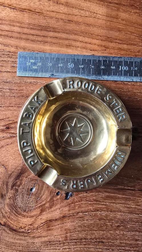 Roode Ster Niemeijer Pijp Tabak geel koperen asbak, Verzamelen, Rookartikelen, Aanstekers en Luciferdoosjes, Gebruikt, Asbak, Ophalen of Verzenden