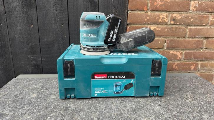Makita DBO180ZJ Excenter Schuurmachine (Zonder Accu), Doe-het-zelf en Verbouw, Gereedschap | Schuurmachines, Gebruikt, Excentrische schuurmachine