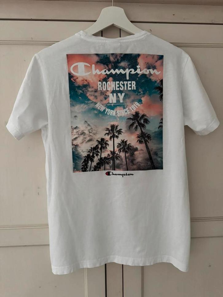 Jongens Champion T-shirt wit maat 170/176, Kinderen en Baby's, Kinderkleding | Maat 170, Zo goed als nieuw, Jongen, Shirt of Longsleeve