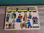 De Groene Merel houten noppen puzzel trein 9 st., Ophalen of Verzenden