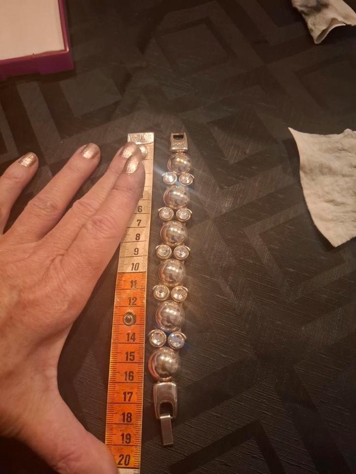 Josh Armband met Steentjes, Sieraden, Tassen en Uiterlijk, Armbanden, Gebruikt, Staal, Zilver, Ophalen of Verzenden