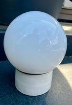 Vintage plafondlamp porseleinen schroefrand, Ophalen of Verzenden, Gebruikt, Glas, Vintage, sixties