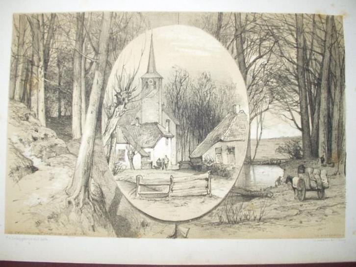 063/ Roozendaal De Zwitserse partij en  de Waterberg 1887, Antiek en Kunst, Kunst | Litho's en Zeefdrukken, Ophalen of Verzenden