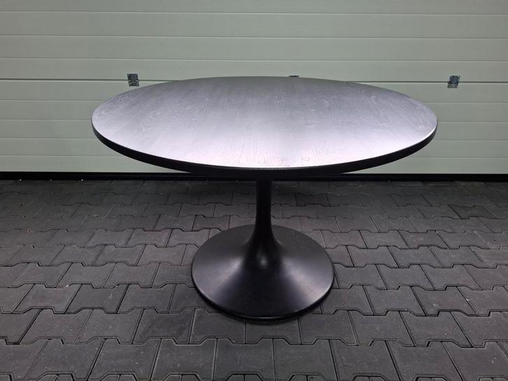 Vintage Tulp Tafel - Zwart Design, Huis en Inrichting, Tafels | Eettafels, Gebruikt, 100 tot 150 cm, 100 tot 150 cm, Vier personen