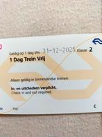 1 dag trein vrij, NS dagkaart., Eén persoon, Trein, Algemeen kaartje