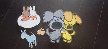 stripfiguren Nijntje, Woezel & Pip en ezel + konijn beschikbaar voor biedingen