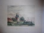 De St Nicolaaspoort te Kampen Gekleurde litho naar E.Koster, Antiek en Kunst, Kunst | Etsen en Gravures, Ophalen of Verzenden
