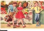 Ansichtkaart	Kinderkaart	Verkering, Verzenden, 1960 tot 1980, Gelopen, Kinderen