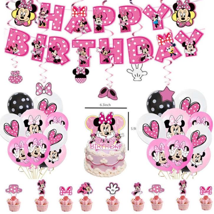 Minnie Mouse - Verjaardag Versiering / Decoratie / Birthday, Hobby en Vrije tijd, Feestartikelen, Nieuw, Versiering, Verjaardag