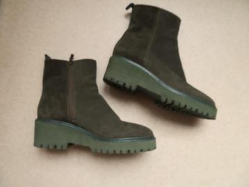 DI LAURO laarzen boots groen suède leer maat 40	 beschikbaar voor biedingen