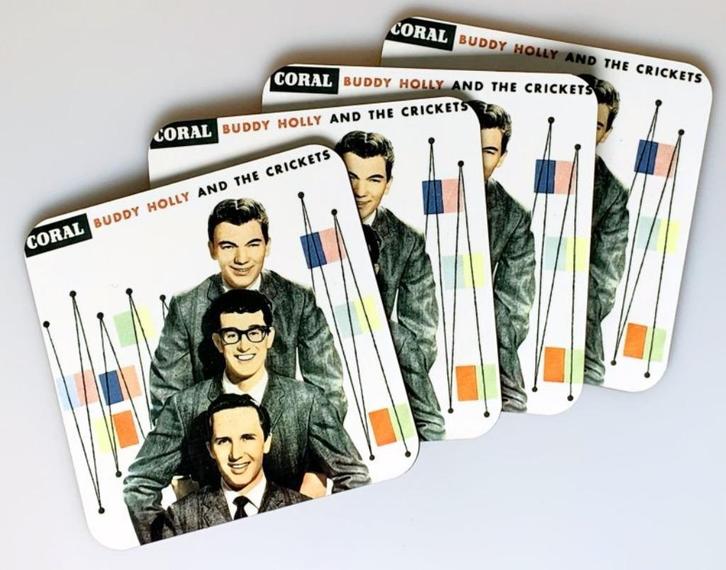 4 coasters Buddy Holly & The Crickets, Cd's en Dvd's, Vinyl | Pop, Nieuw in verpakking, 1960 tot 1980, Overige formaten, Ophalen of Verzenden