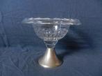 Glazen / kristallen coupe / schaaltje op zilveren voet d. 14, Antiek en Kunst, Antiek | Goud en Zilver, Ophalen of Verzenden, Zilver