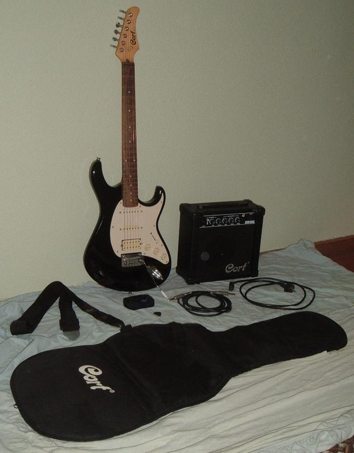 Elektrische gitaarset Cort, Muziek en Instrumenten, Snaarinstrumenten | Gitaren | Elektrisch, Gebruikt, Solid body, Overige merken